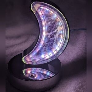 Moon flourite lamp